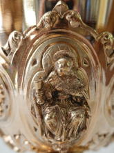 Solid silver gilt antique French Gothic Chalice.